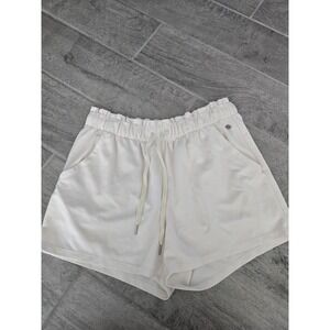 CALIA by Carrie Underwood Journey Mid Rise Athletic Lounge Shorts Ivory Pocket S